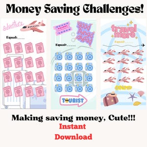 3 Mini Travel Theme Money Savings Challenge Bundle | Printable Budgeting Game (PDF)