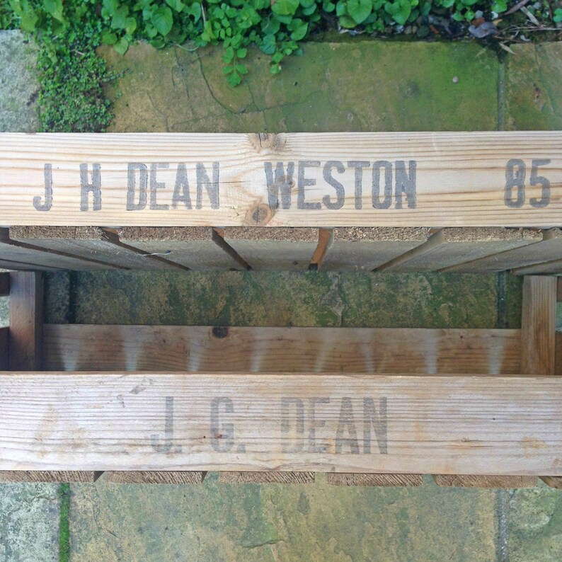 Authentic Rustic Look Grey Wooden Apple Planting Tray Box Crate Carrying Handles