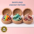 Dumpling & Steamer Crochet Pattern, The Viral No Sew Dumpling Plushie Pattern, Easy Beginner Amigurumi Food Tutorial, Kawaii Plush Tutorial