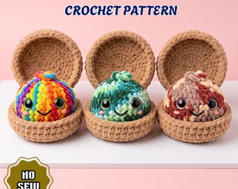 Dumpling & Steamer Crochet Pattern, The Viral No Sew Dumpling Plushie Pattern, Easy Beginner Amigurumi Food Tutorial, Kawaii Plush Tutorial