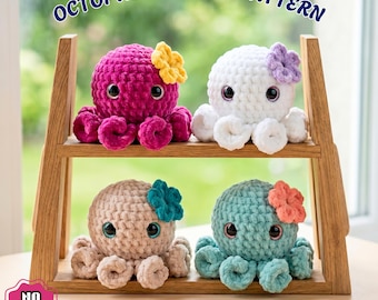 No Sew Octopus Crochet Pattern, Cute Octopus Plushie, Amigurumi Plush Octopus Pattern, Easy Beginner Friendly, PDF Digital Download DIY