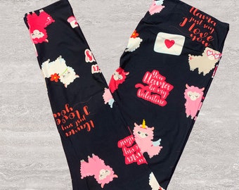 Llama Valentine Kids Leggings