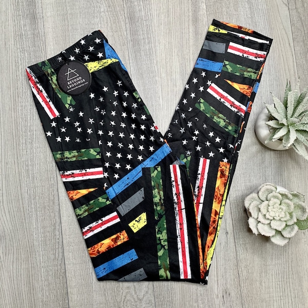 First Responder Thin Line Print Leggings