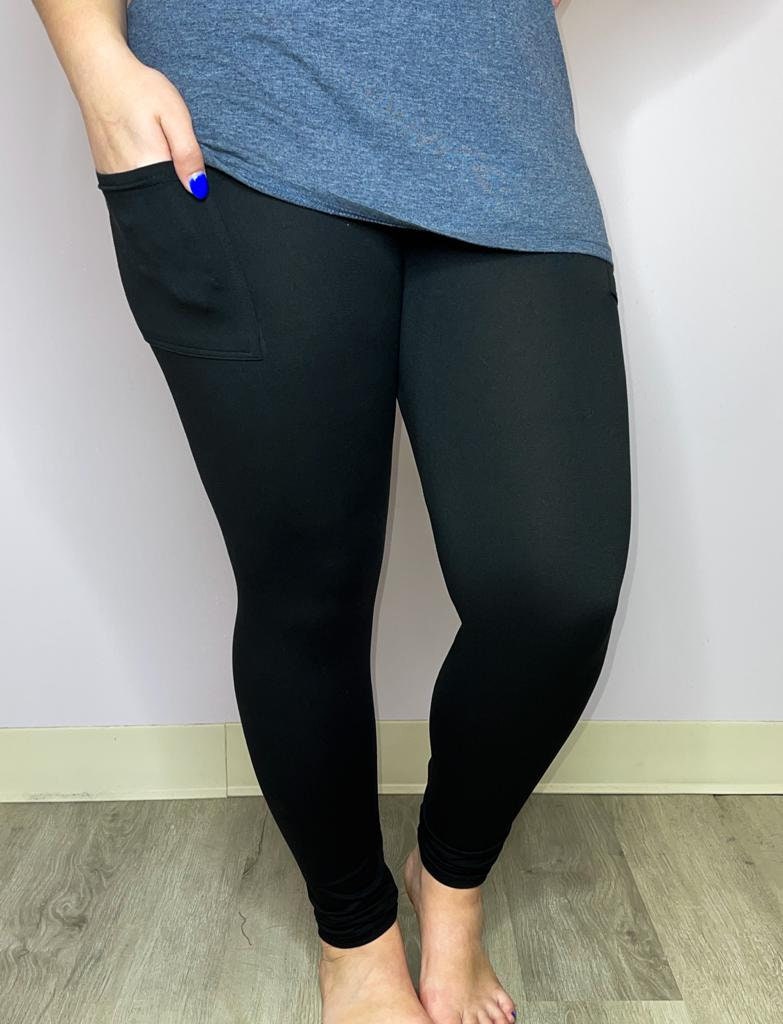 Compression High Waist Black Leggings With Pockets