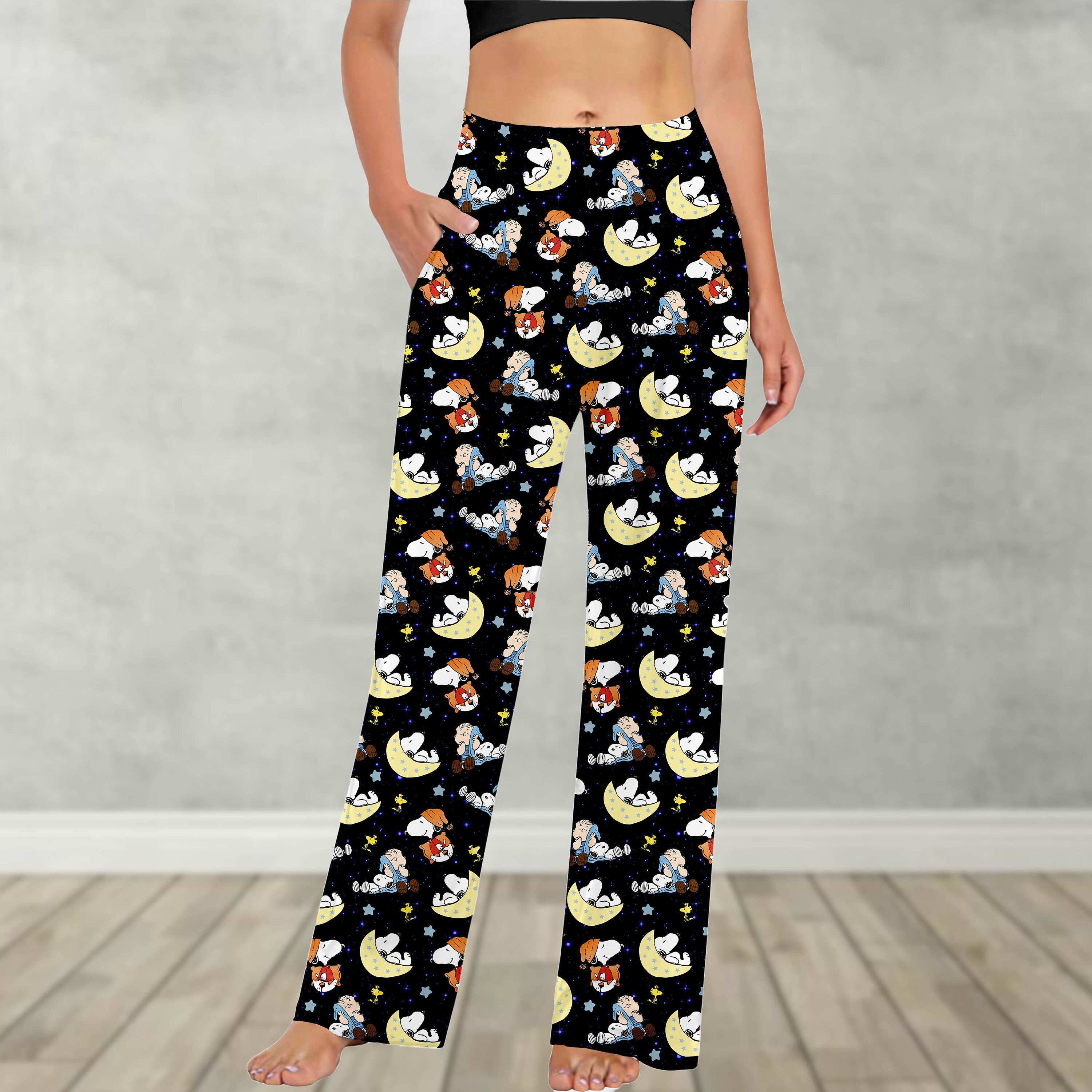 Peanuts SNOOPY Womens S-3X Minky Fleece Sleep Lounge Pajama Pants