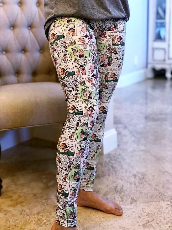 Popeye & Olive Oyl Comic Strip Yoga Band Leggings Etsy