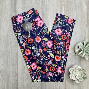 Dancing Skeletons Floral Leggings 