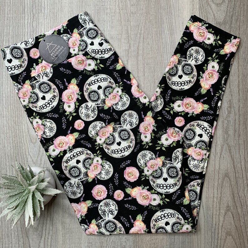 Mini Floral Sugar Skull Leggings - Etsy