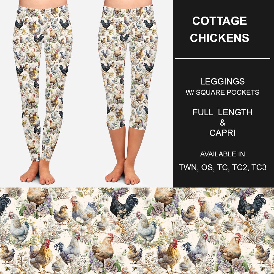 Chicken and Chick - dark Leggings for Sale by pikaole