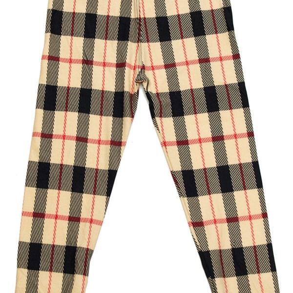 Kids' Checkered Plaid Leggings - Cozy Classic Plaid Patterned Tights for Everyday Wear - Classic Comfort