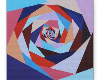 Geometric Rose Painting