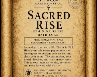 Sacred Rise Bath Soak, Peppermint, Lemongrass, Pink Himalayan Mineral Bath Salts, Handmade Self Care Gift, Clean Ingredients