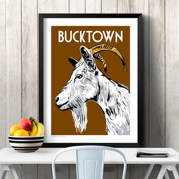 Chicago-poster | Wijk Chicago | Chicago City | Chicago-retro | Chicago lijst | Chicago-afbeelding | Chicago-illustratie | BUCKTOWN
