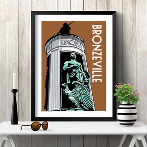 Chicago Poster | Chicago Neighborhood | Chicago City | Chicago Retro | Chicago Frame | Chicago Graphic | Chicago Illustration | BRONZEVILLE