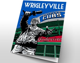 Chicago Cards | Chicago Neighborhood | Chicago City | Chicago Retro | Chicago Graphic | Chicago Illustration | WRIGLEYVILLE (6 Card Set)