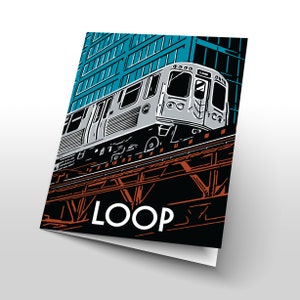Chicago Cards | Chicago Neighborhood | Chicago City | Chicago Retro | Chicago Graphic | Chicago Illustration | LOOP (6 Card Set)
