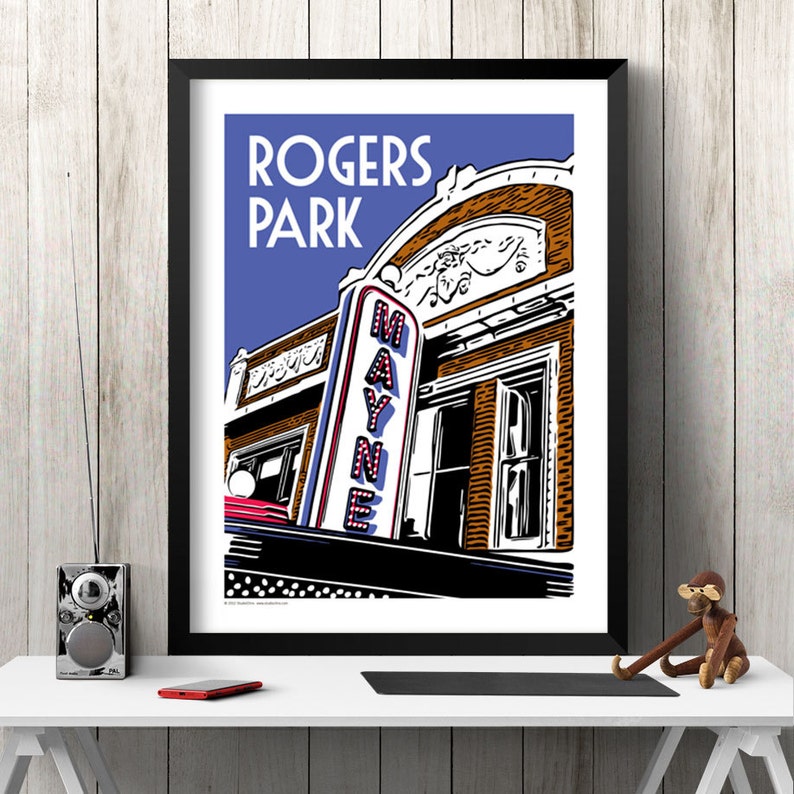 ROGERS PARK Chicago Neighborhood Poster Etsy