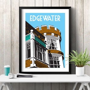 Chicago Poster | Chicago Neighborhood | Chicago City | Chicago Retro | Chicago Frame | Chicago Graphic | Chicago Illustration | EDGEWATER