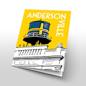 Cartões Chicago | Bairro de Chicago | Cidade de Chicago | Chicago Retrô | Gráfico de Chicago | Ilustração de Chicago | ANDERSONVILLE (conjunto de 6 cartas)