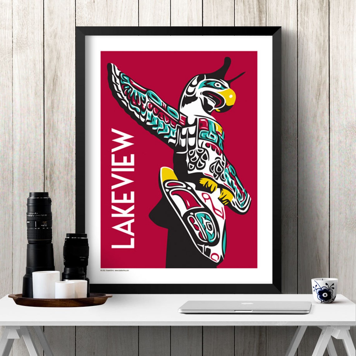 LAKEVIEW Chicago Neighborhood Poster Etsy