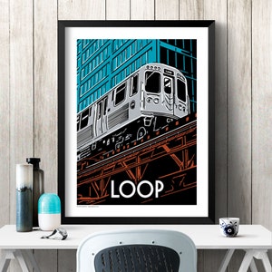 Chicago Poster | Chicago Neighborhood | Chicago City | Chicago Retro | Chicago Frame | Chicago Graphic | Chicago Illustration | LOOP