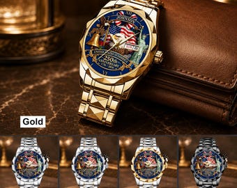 Custom USA 250-jarig jubileum luxe horloge, 4 juli-horloge, Amerika 250-jarig jubileum polshorloge, Independence Day 4 juli 250e jaar horloge