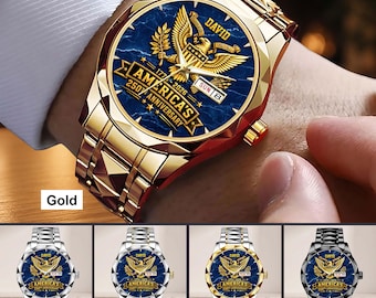 Custom USA 250th Anniversary Luxury Watch, 4th July Watch, America 250th Anniversary Wrist Watch, Independence Day 4th July 250th Year Watch