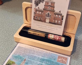 Relic Independence Hall memorbila pen and box with COA's