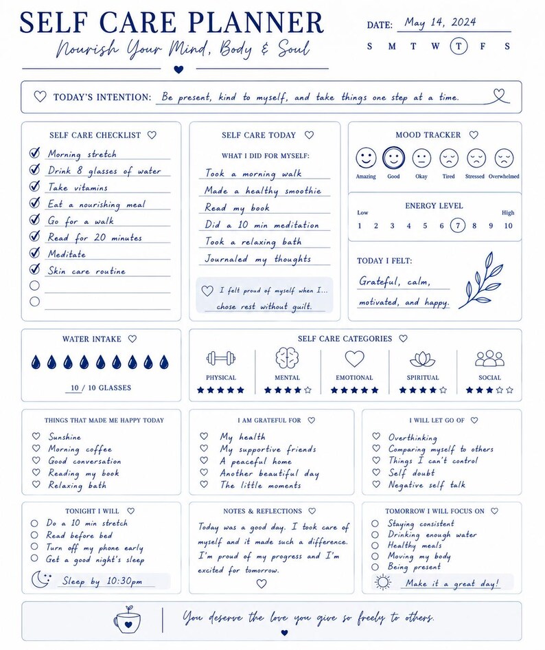 Self Care Planner Bundle | Habit Tracker, Routine PDF (instant Download ...