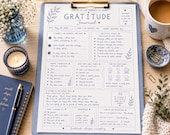 Gratitude Journal Printable | Self care & Mindfulness worksheet (PDF download)
