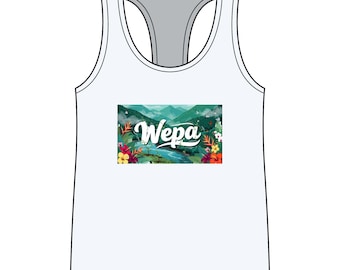 Wepa-tanktop met tropisch schrift
