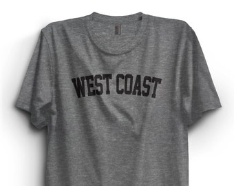 West Coast T-Shirt,  left coast tshirt, Premium Ringspun Shirt, california oregon washington surfing shirt tee gift