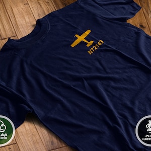 Chest Logo Custom Airplane Tail Number T-Shirt | Airplane Personalized tshirt | Cessna Shirt | Free Shipping
