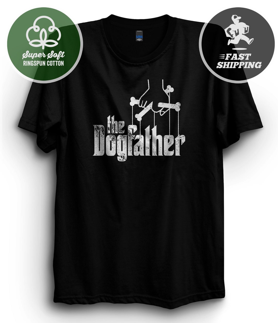 Camiseta Graciosa Para Hombre 'The Dogfather' - Dueño De Perros Y Padres - Algodón 100% - Varias Tallas