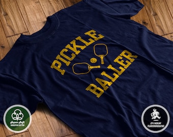 Pickle Baller T-Shirt Gift Many Colors Rinspun Cotton tshirt Pickleball shirt