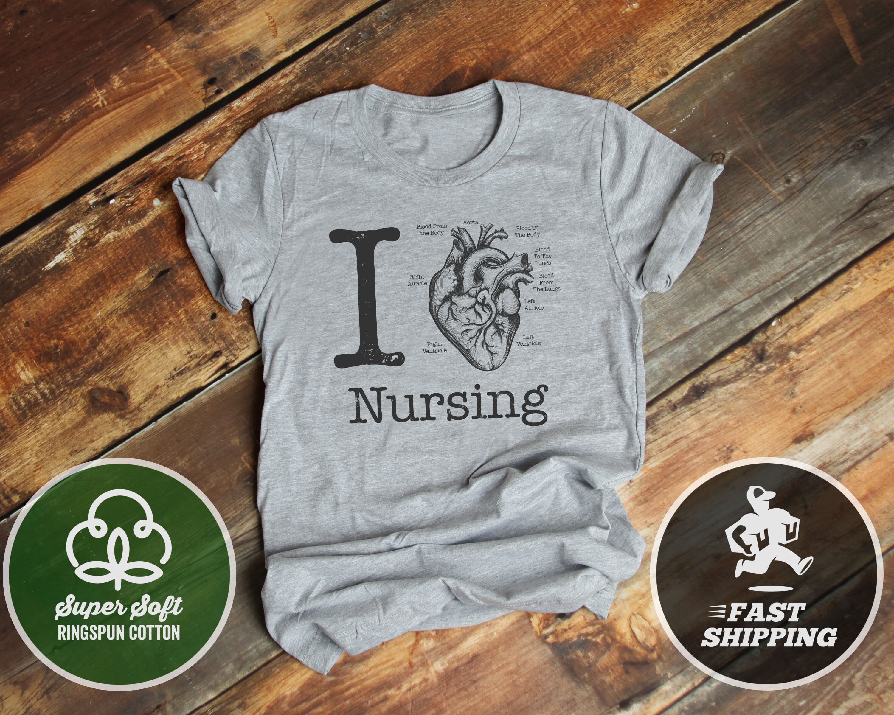 I Heart Nursing T shirt I Love Nursing Shirt Cotton Funny Heart Doctor Shirt Nurse Graduation Gift Etsy UK