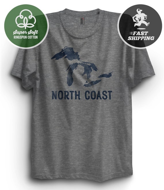 North Coast Great Lakes T-Shirt, Lake Michigan tshirt, Premium 