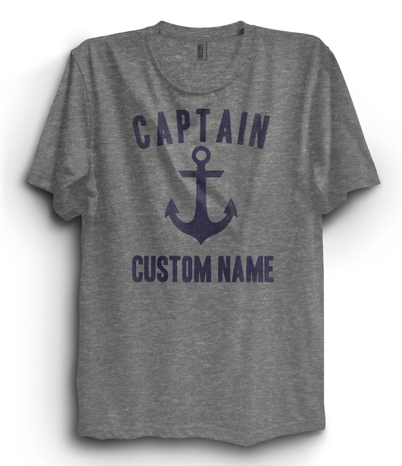 Personalized Boat Captain T-Shirt, captain tshirt, Premium Ringspun Cotton Shirt, Nautical Anchor Shirt, sailing shirt gift customized image 2