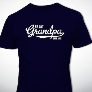 GREAT GRANDPA T-Shirt Personalized with year Father's Day Gift Many Colors S-XL