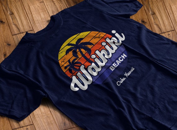 Waikiki Beach Shirt Oahu T shirt Honolulu Beach Tshirt Hawaii Tee