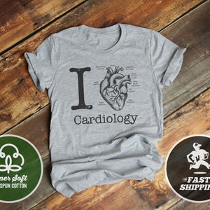 I Heart Cardiology T-Shirt, I Love Cardiology shirt, Cotton Funny Heart Doctor Shirt mens womens