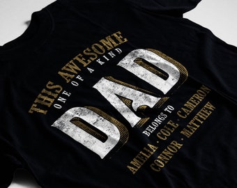 This Awesome Dad Belongs To Personalized Shirt Gift - Father's Day tshirt, custom names of children grandchildren t-shirt