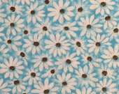 Blue Daisy Fabric Blue Floral Cotton Fabric Blue Daisy Fabric Crazy Daisy Fabric MDG Blue Cotton Calico Fabric By The Yard BTY