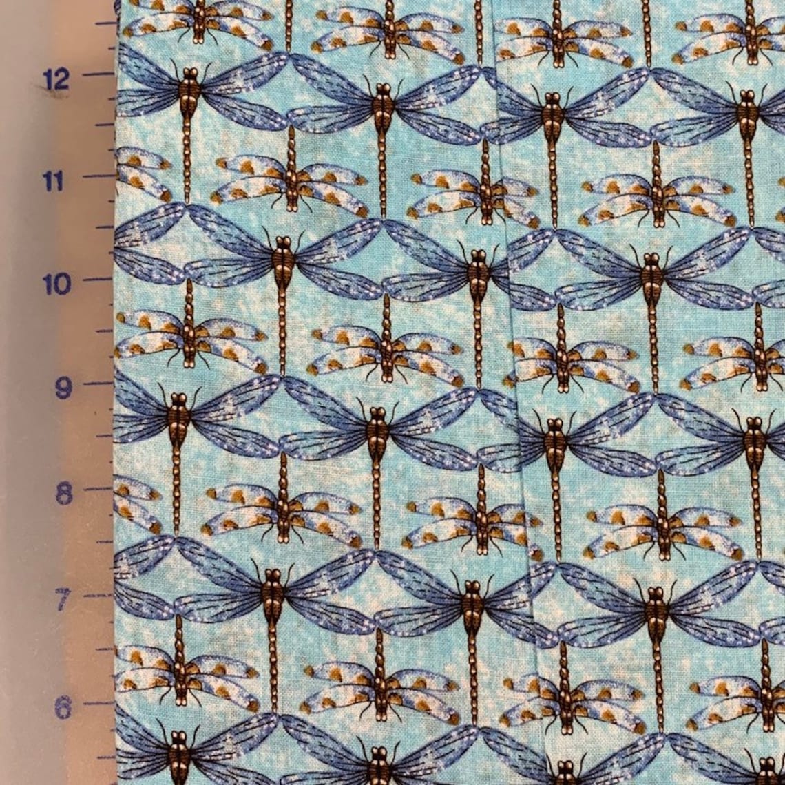 Dragonfly Cotton Fabric / Dragonfly Quilting Fabric / Blue Etsy
