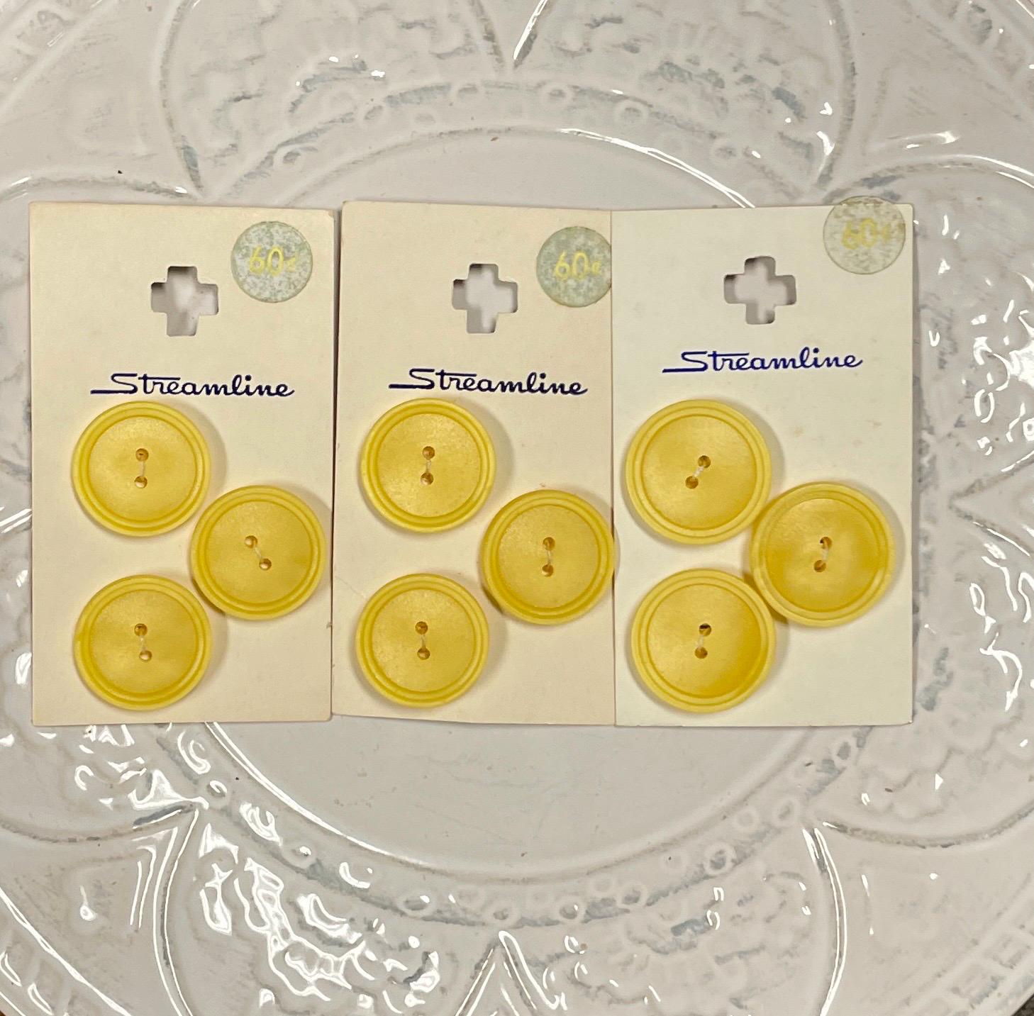 Stream Line Gold Buttons Vintage Yellow Streamline Carded Buttons, Made in Holland - Etsy