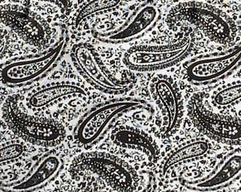 100% Cotton Black and White Paisley Fabric
