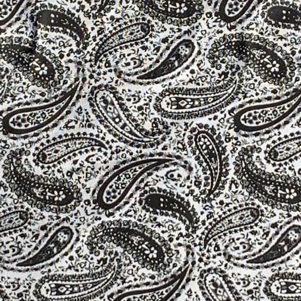 Black Paisley Fabric - Etsy