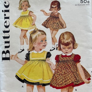 Vintage Girls Dress Pattern, Special Occasion, Butterick 3024, Partially Cut