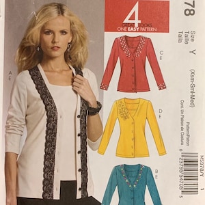 Easy Cardigan Pattern, McCalls 5978, UNCUT