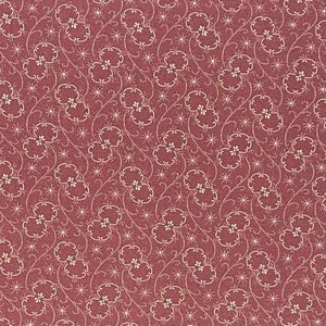 Mauve Cotton Calico Fabric, Floral, 1800s Reprint